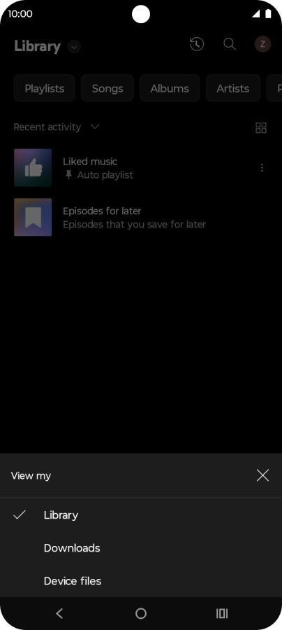 Press the required category and go to the required audio file.