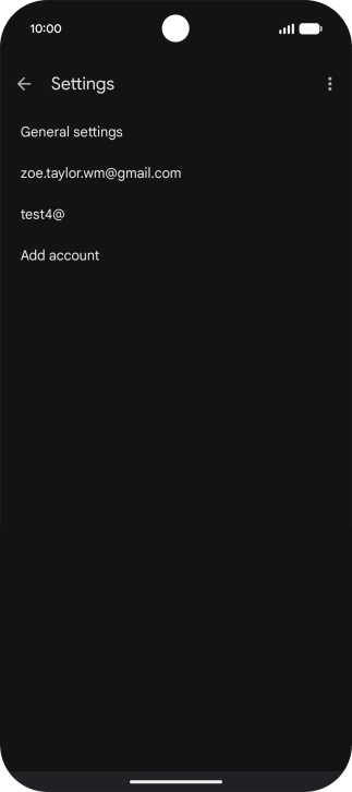 Press the required email account.