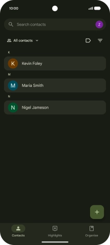 Press the new contact icon. Press the new contact icon.