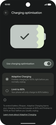 Press the required setting. Press the required setting.