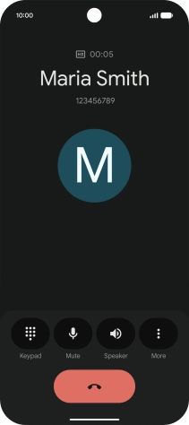 Press the end call icon. Press the end call icon.