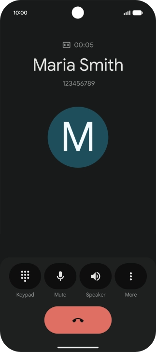 Press the end call icon. Press the end call icon.