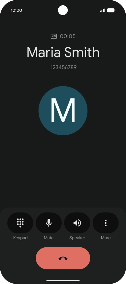 Press the end call icon. Press the end call icon.