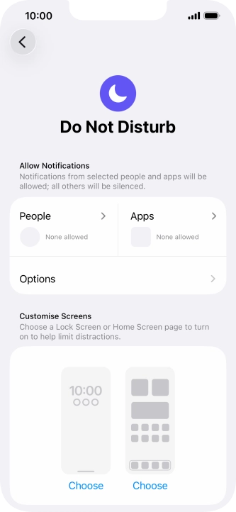 Press People and follow the instructions on the screen to select which contacts you would like to receive calls and notifications from when Do Not Disturb is turned on.