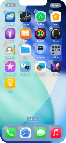Press the home screen icon.