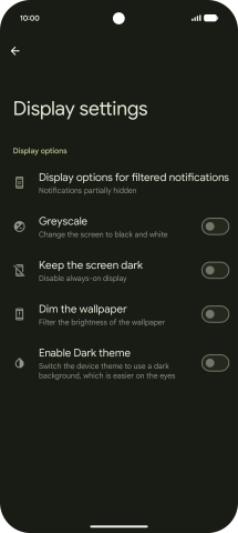 Press the required setting to turn display of the selected notification types on or off. Press the required setting to turn display of the selected notification types on or off.