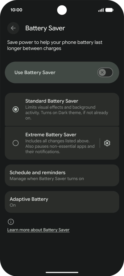 Press the required settings to turn them on or off.