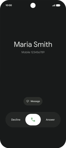 Press and drag the accept call icon right.