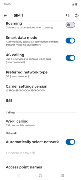Press Access point names.
