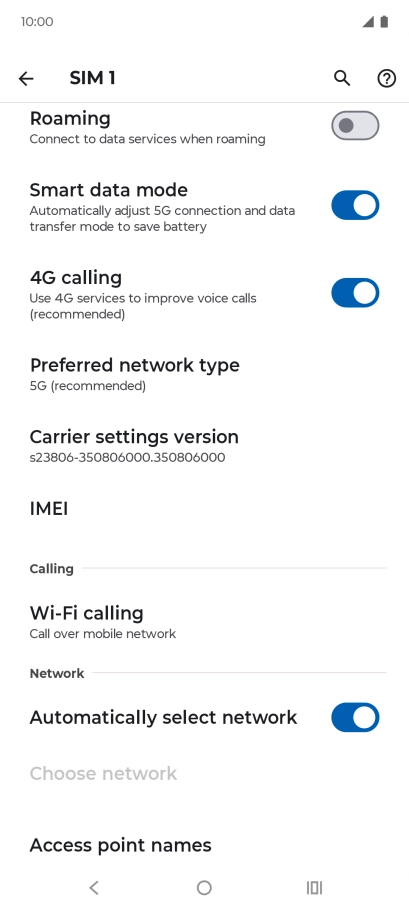 Press Access point names.