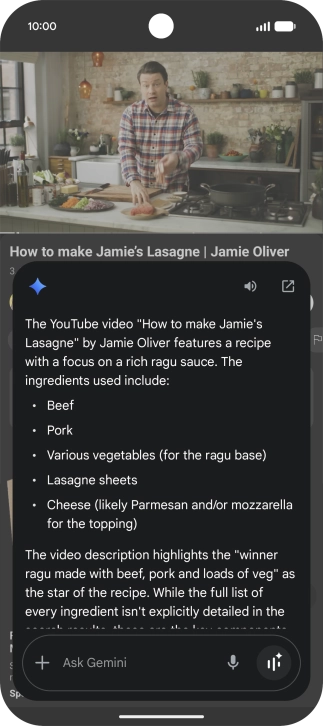 The answer from Gemini to your question is displayed. The answer from Gemini to your question is displayed.