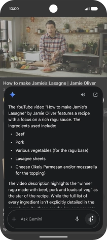The answer from Gemini to your question is displayed. The answer from Gemini to your question is displayed.
