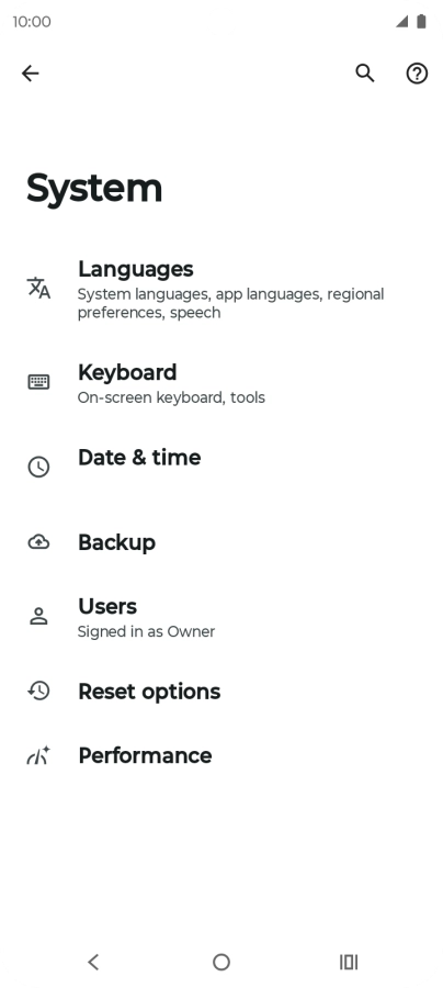 Press Reset options.