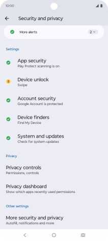 Press Device unlock.
