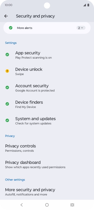 Press Device unlock.
