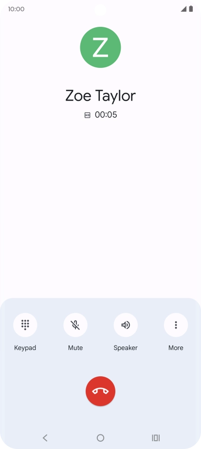 Press the end call icon.