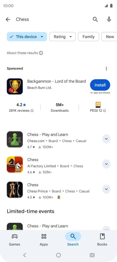 Press the required app.