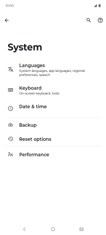 Press Reset options.
