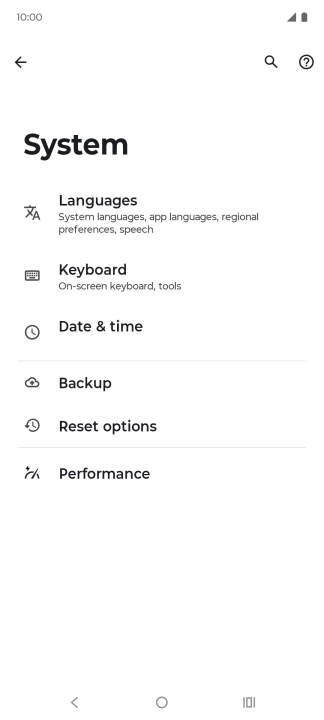 Press Reset options.