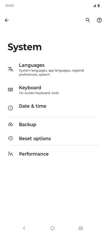 Press Reset options.