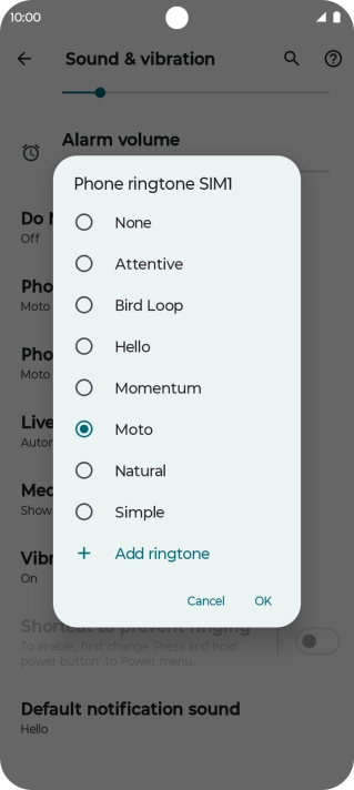 Press the required ring tones to hear them.