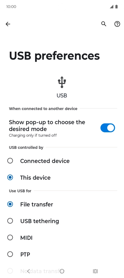 Press File transfer.