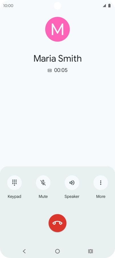 Press the end call icon.