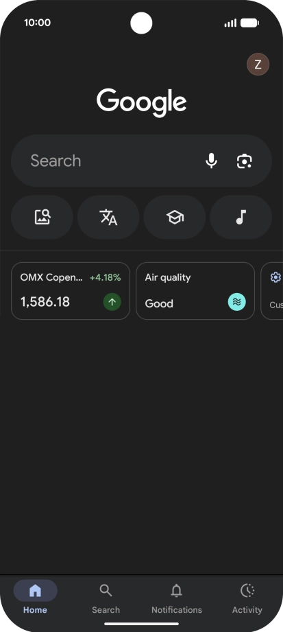 Press the profile icon. Press the profile icon.