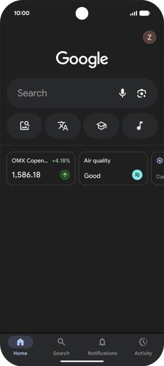 Press the profile icon. Press the profile icon.