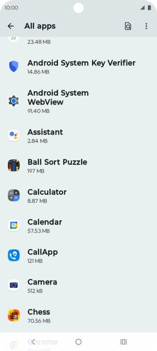 Press the required app.