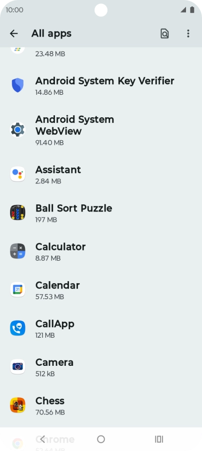 Press the required app.