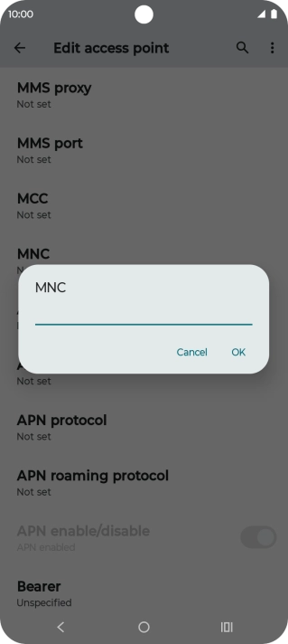 Key in 15 and press OK.
