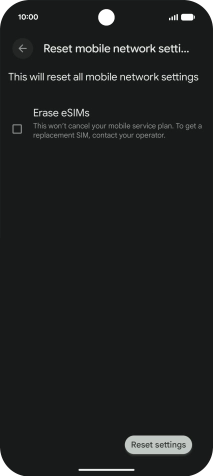 Press Reset settings. Press Reset settings.