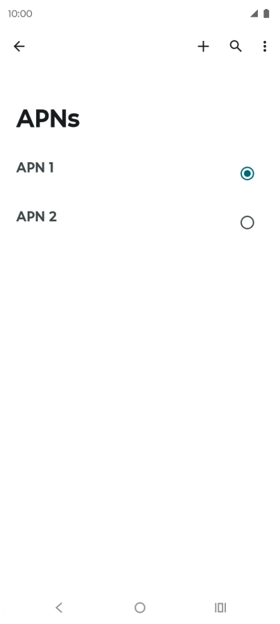 Press the field next to the data connection to activate it.