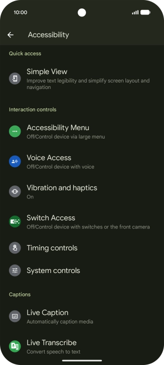 Press Simple View and follow the instructions on the screen to select the required settings.