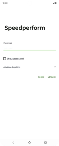 Key in the password for the Wi-Fi network and press Connect.