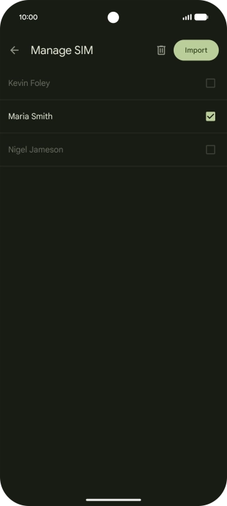 Press the fields next to the required contacts to select them. Press the fields next to the required contacts to select them.
