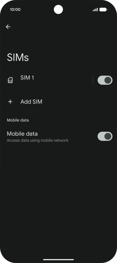 Press the name of the SIM.