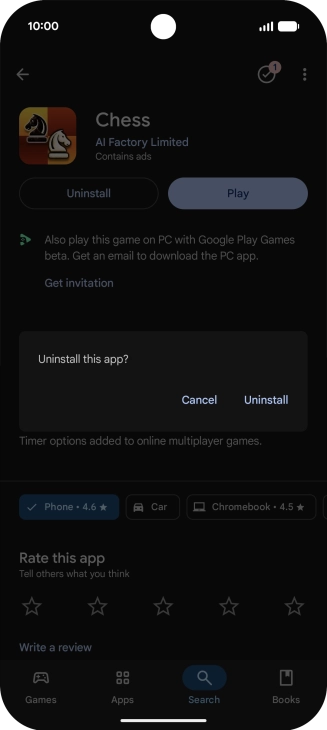 Press Uninstall. Press Uninstall.