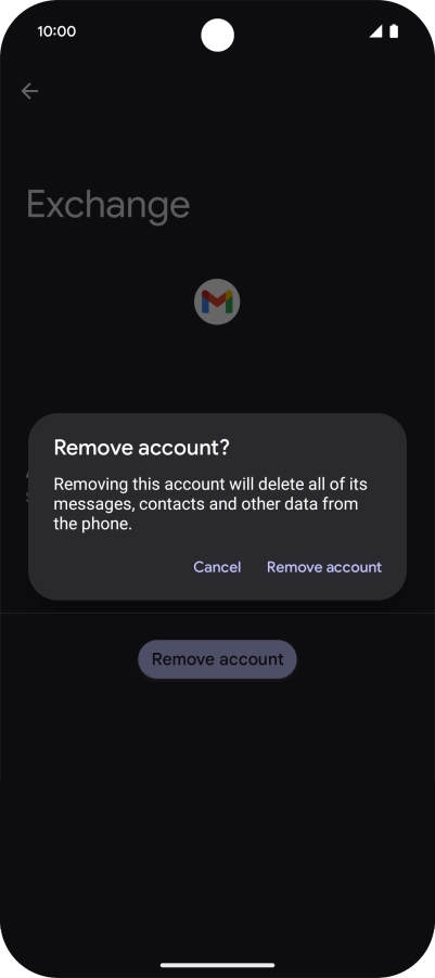 Press Remove account.