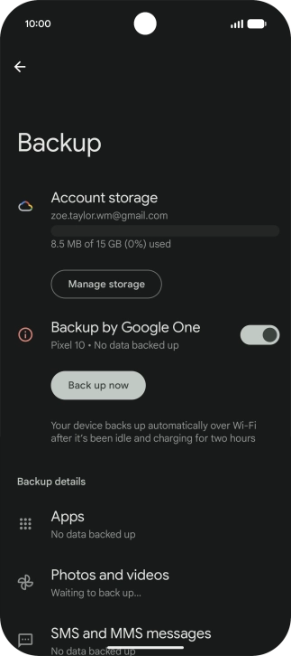 Press the indicator next to 