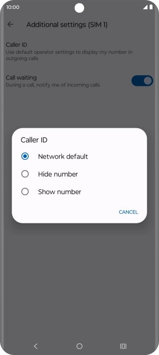 Press Show number to turn on caller identification.