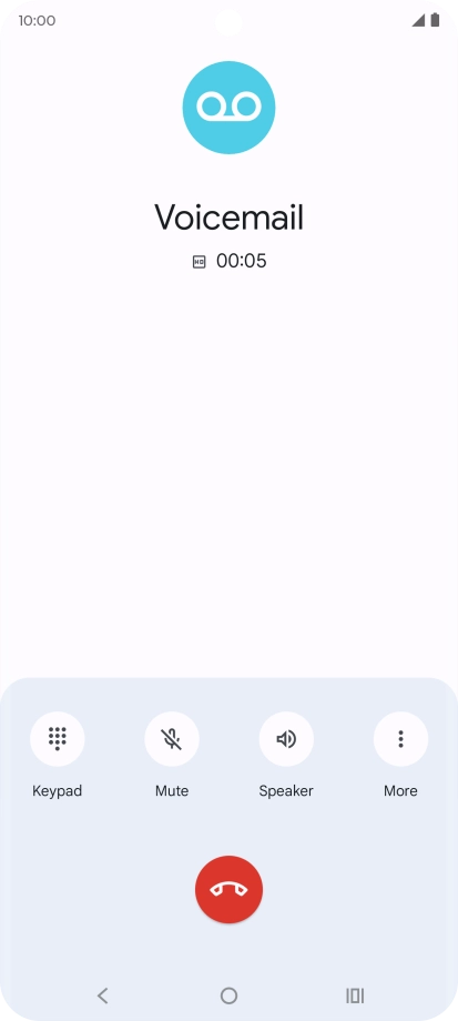 Press the end call icon.
