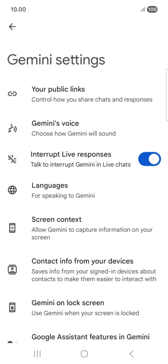 Follow the instructions on the screen to select the required settings.