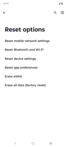 Press Erase all data (factory reset).