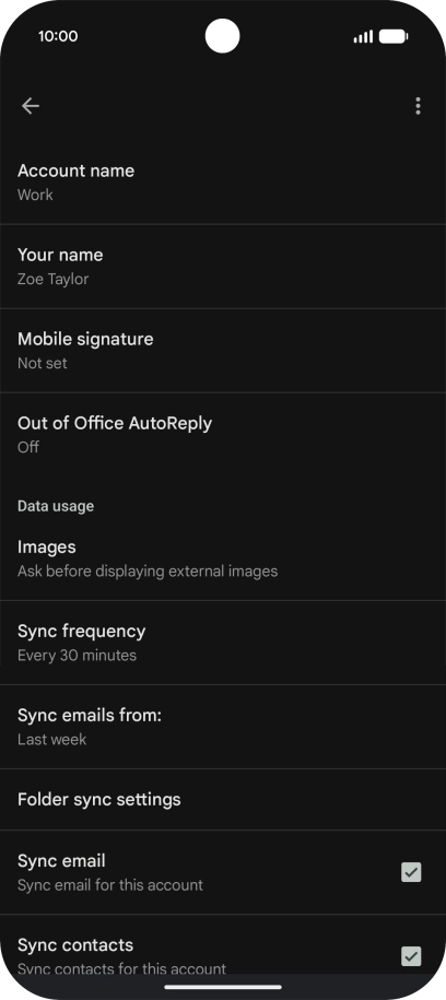 Press Account name and key in the required name.