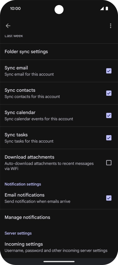 Press the field next to 