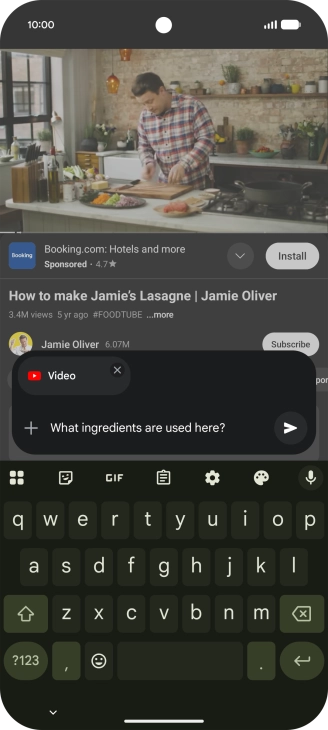 Follow the instructions on the screen to type or speak the required question for the video.