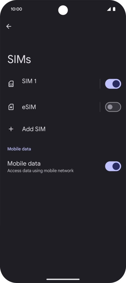 Press the required eSIM.
