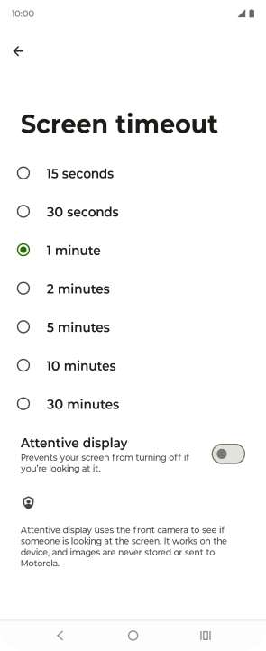 Press the required setting. Press the required setting.
